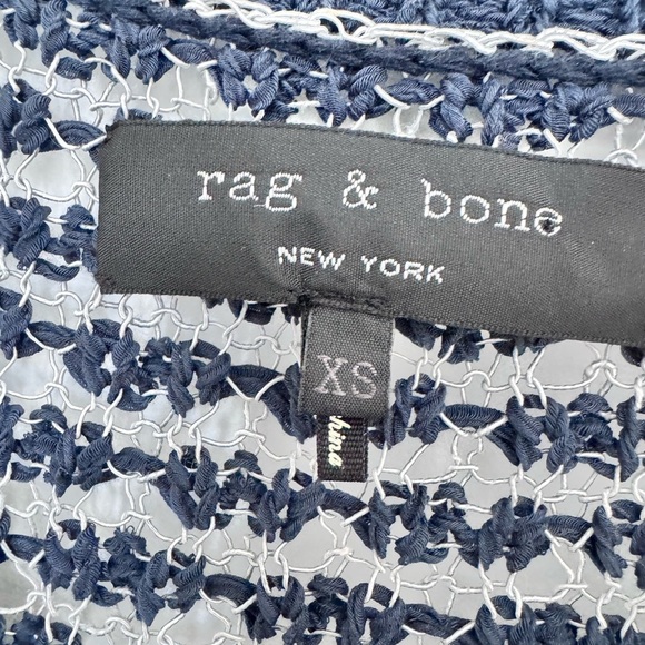 💙RAG & BONE Women's Blue Knit Mesh Sweater Size XS - Picture 2 of 5